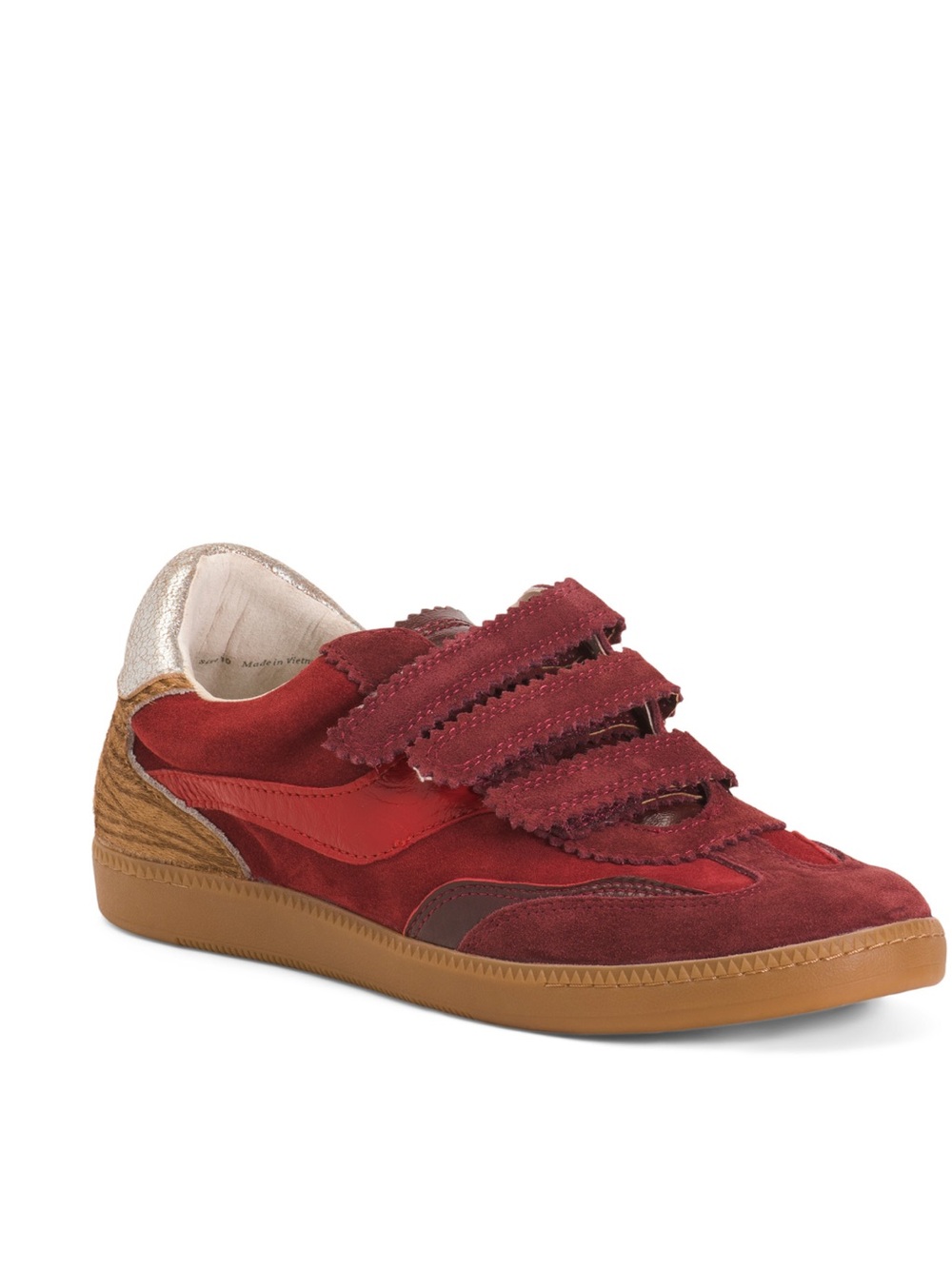 Steve Madden red suede notice velcro sneakers NWT